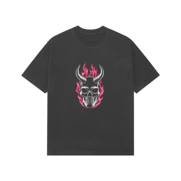 Skull Fire Oversized  Premium Tee - Image 2